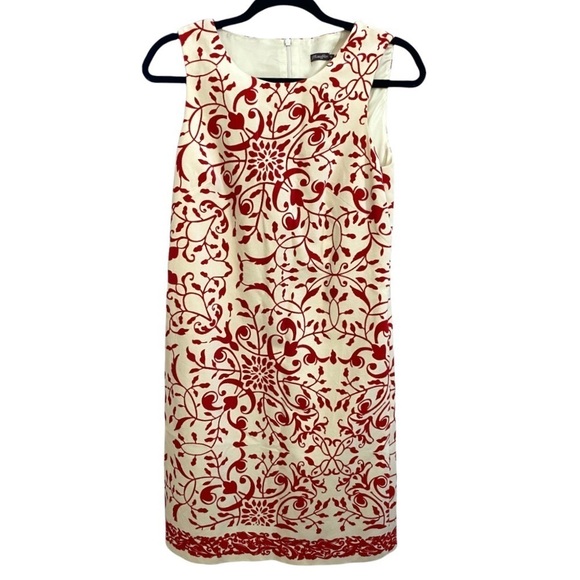 J. McLaughlin Kim Dress NWT Velvet Soft in Bavaria Print Size 0 Cream Red - Picture 9 of 9